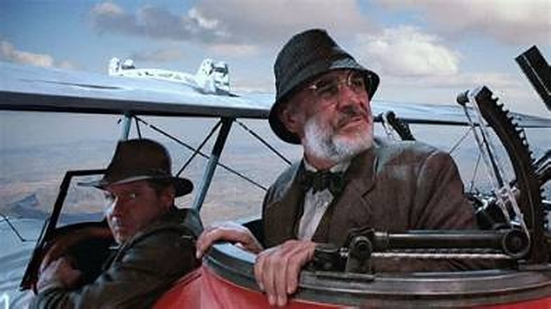 Indiana Jones et son père Henry dans un biplan — Indiana Jones et la Dernière Croisade, 1989