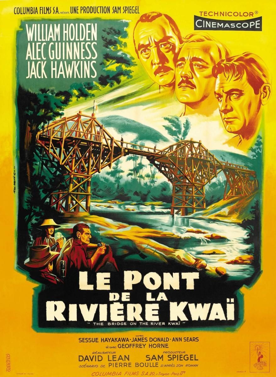Le Pont de la rivière Kwaï — affiche française, 1957